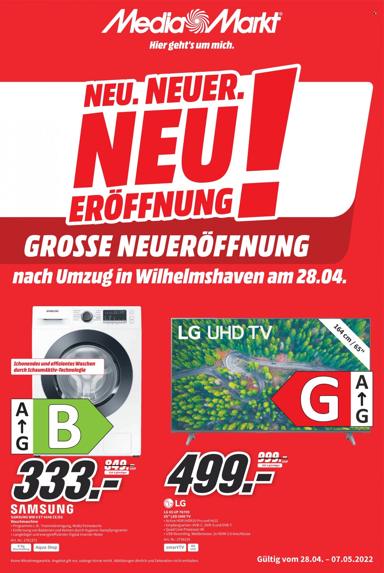 MediaMarkt Prospekte  - 28.04.2022 - 7.05.2022. Seite 1