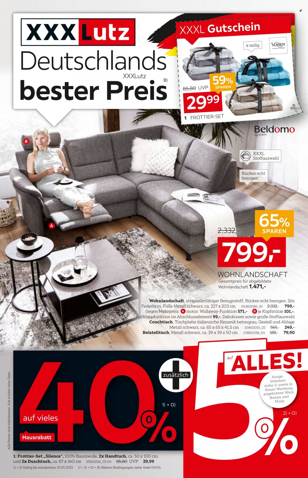 XXXLutz Prospekte  - 2.05.2022 - 15.05.2022. Seite 1
