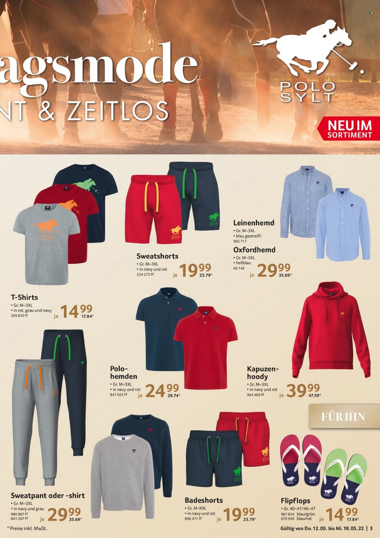 thumbnail - Prospekte Selgros - 12.05.2022 - 18.05.2022 - Produkte in Aktion - Sweatshorts, Shirt, Hemd, Badeshorts. Seite 3.