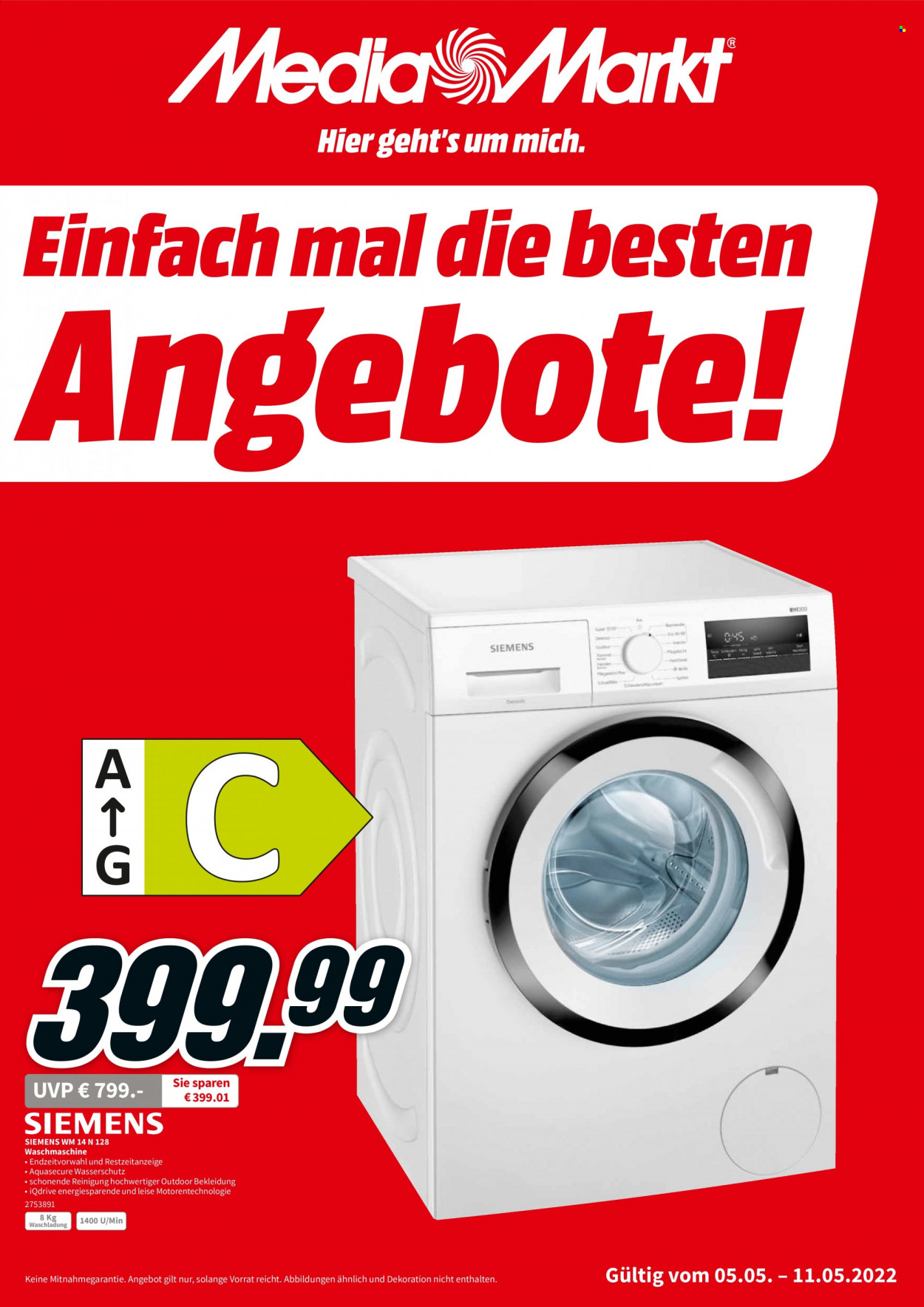 MediaMarkt Prospekte  - 5.05.2022 - 9.05.2022. Seite 1