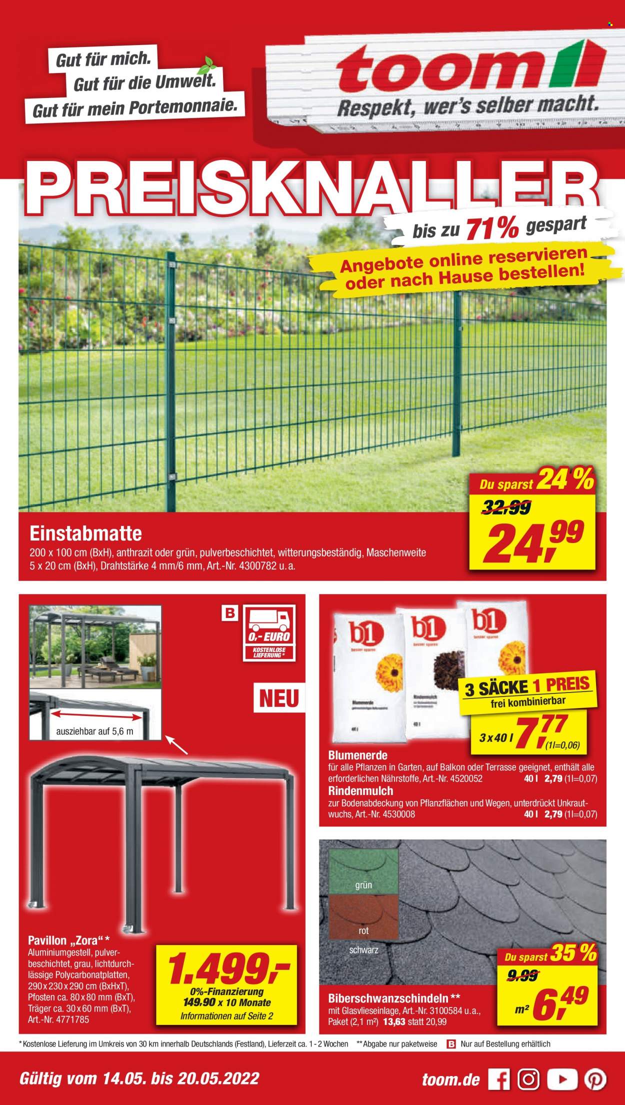 toom Baumarkt Prospekte  - 14.05.2022 - 20.05.2022. Seite 1