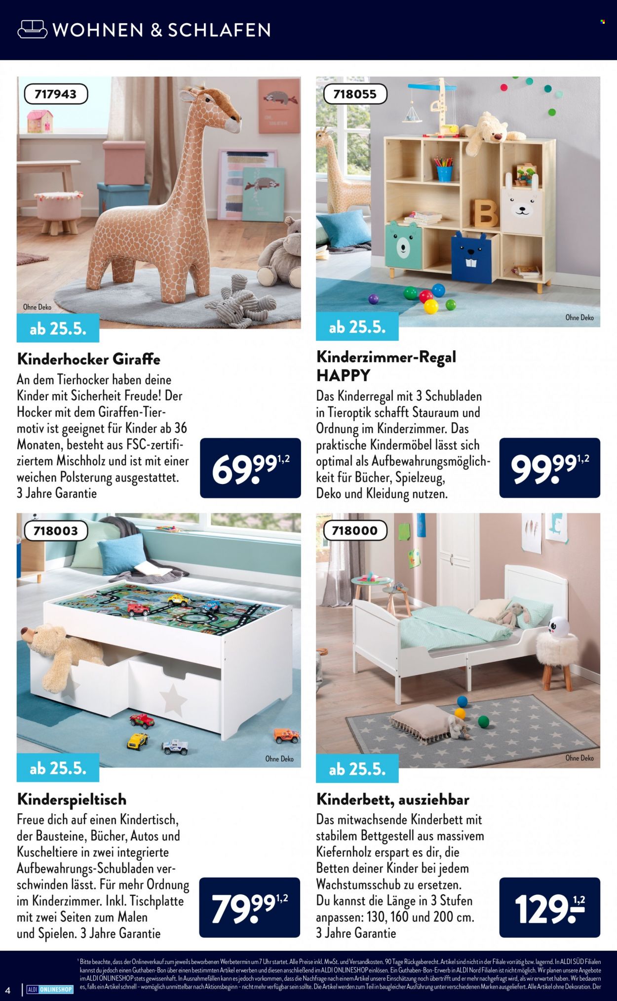 thumbnail - Prospekte ALDI Nord - Produkte in Aktion - Regal, Hocker, Dekoration, Kuscheltier, Spielzeug. Seite 4.
