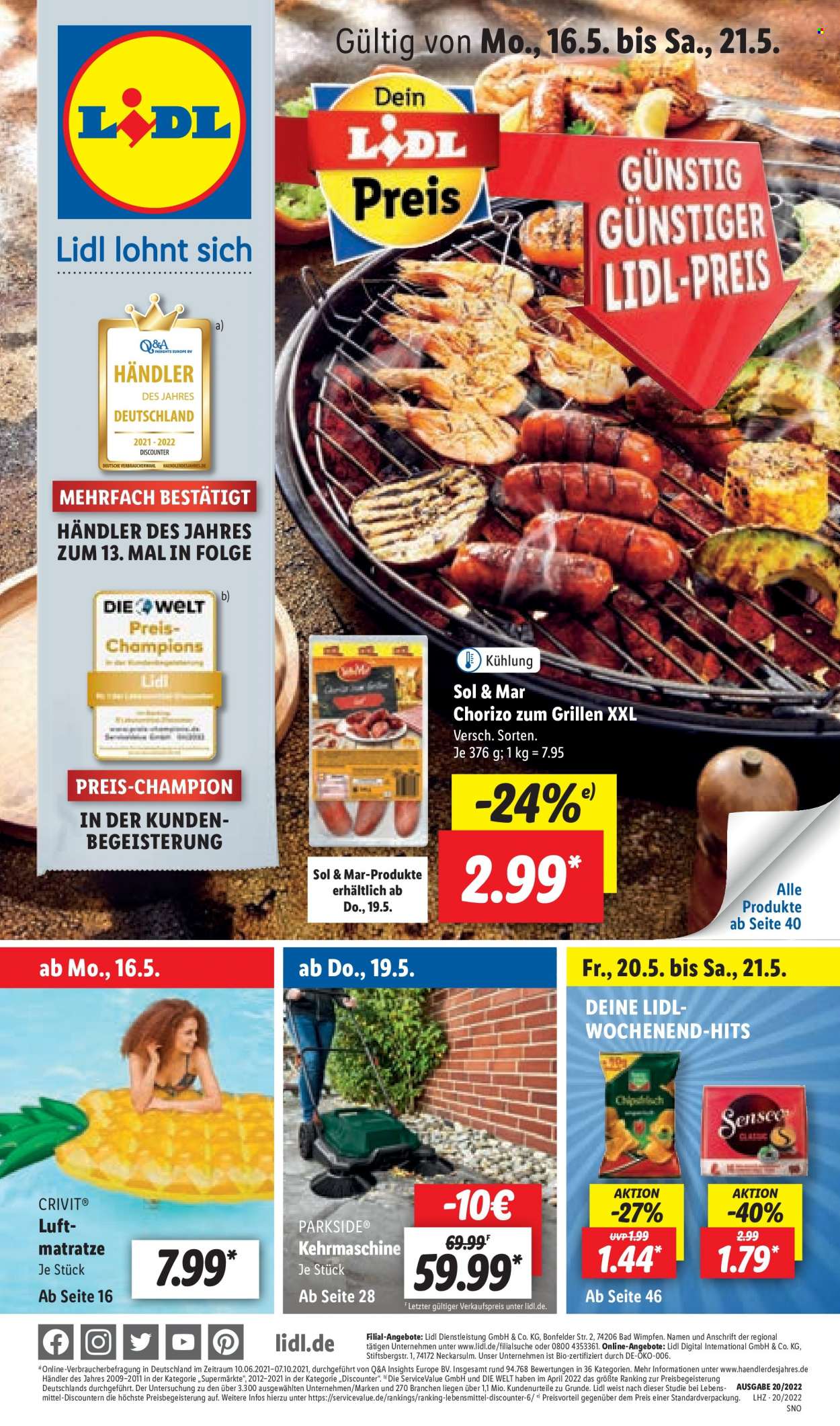 Lidl Prospekte  - 16.05.2022 - 21.05.2022. Seite 1