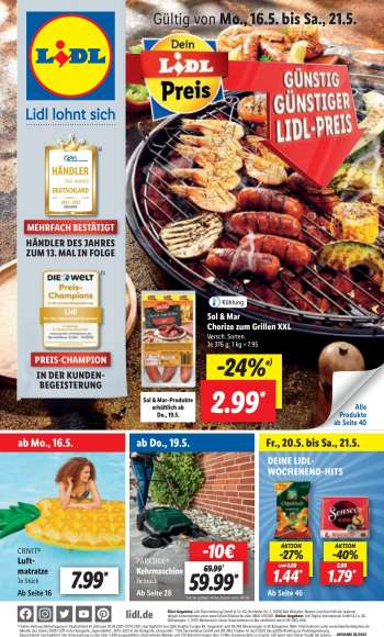 Prospekte Lidl - 16.05.2022 - 21.05.2022.