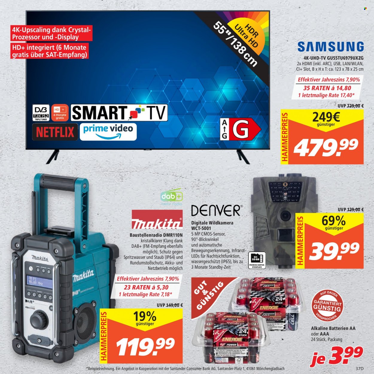 thumbnail - Prospekte Marktkauf - 16.05.2022 - 21.05.2022 - Produkte in Aktion - Samsung, UHD-TV, Bank. Seite 37.