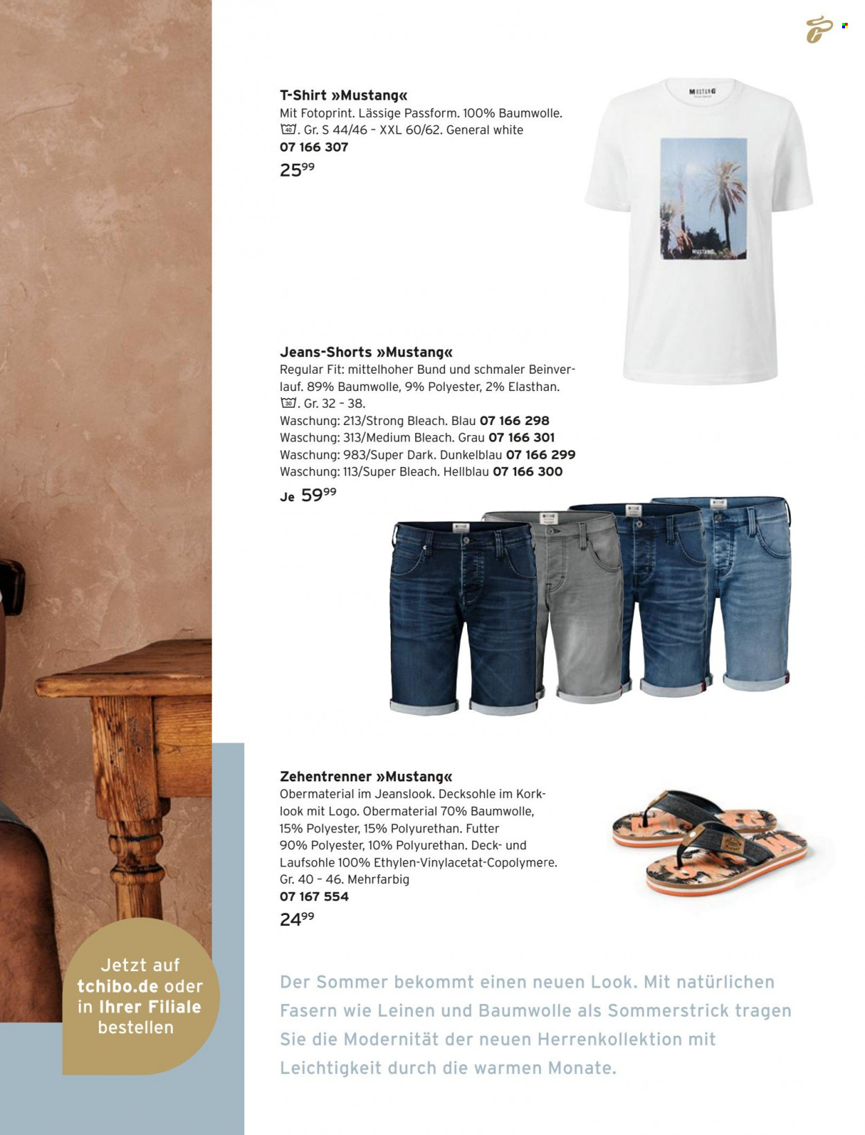 thumbnail - Prospekte Tchibo - Produkte in Aktion - Zehentrenner, Tchibo, Jeans, Shorts, Shirt. Seite 83.