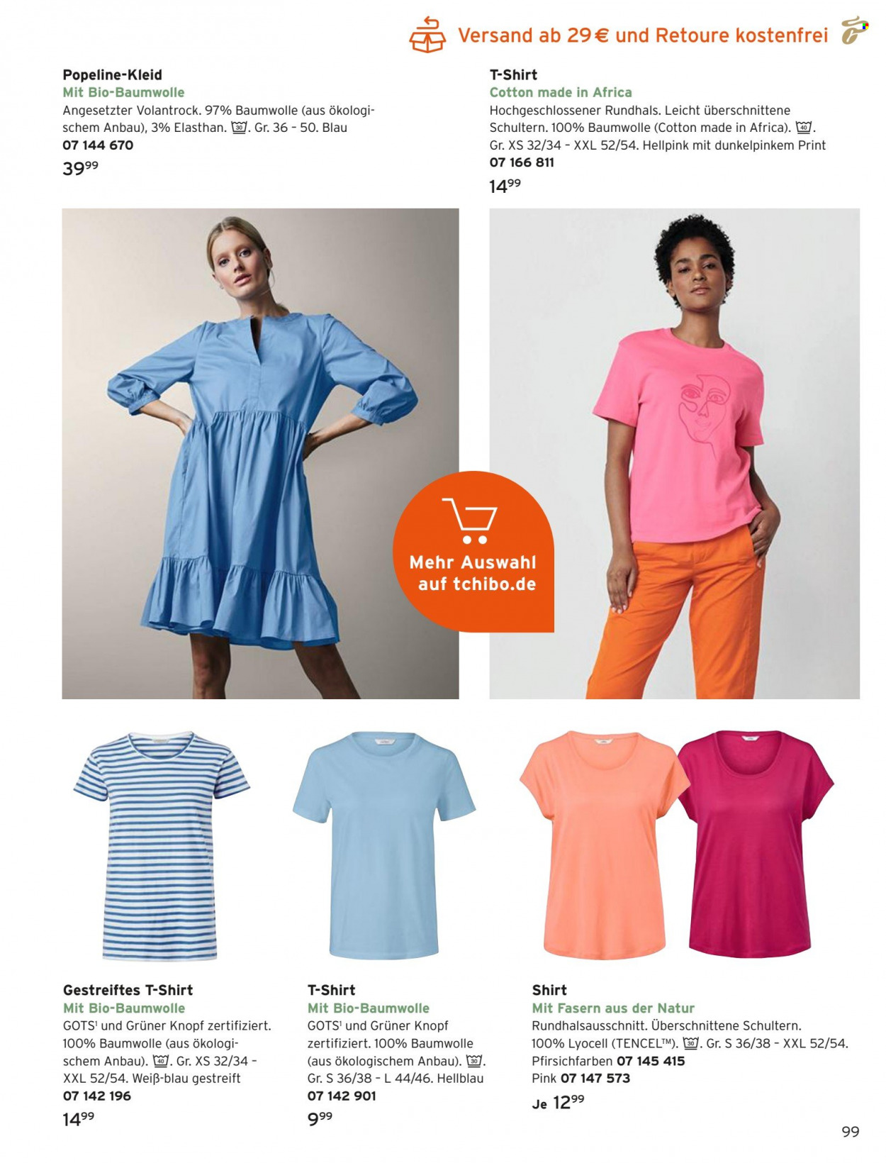 thumbnail - Prospekte Tchibo - Produkte in Aktion - Tchibo, Kleid, Shirt. Seite 99.