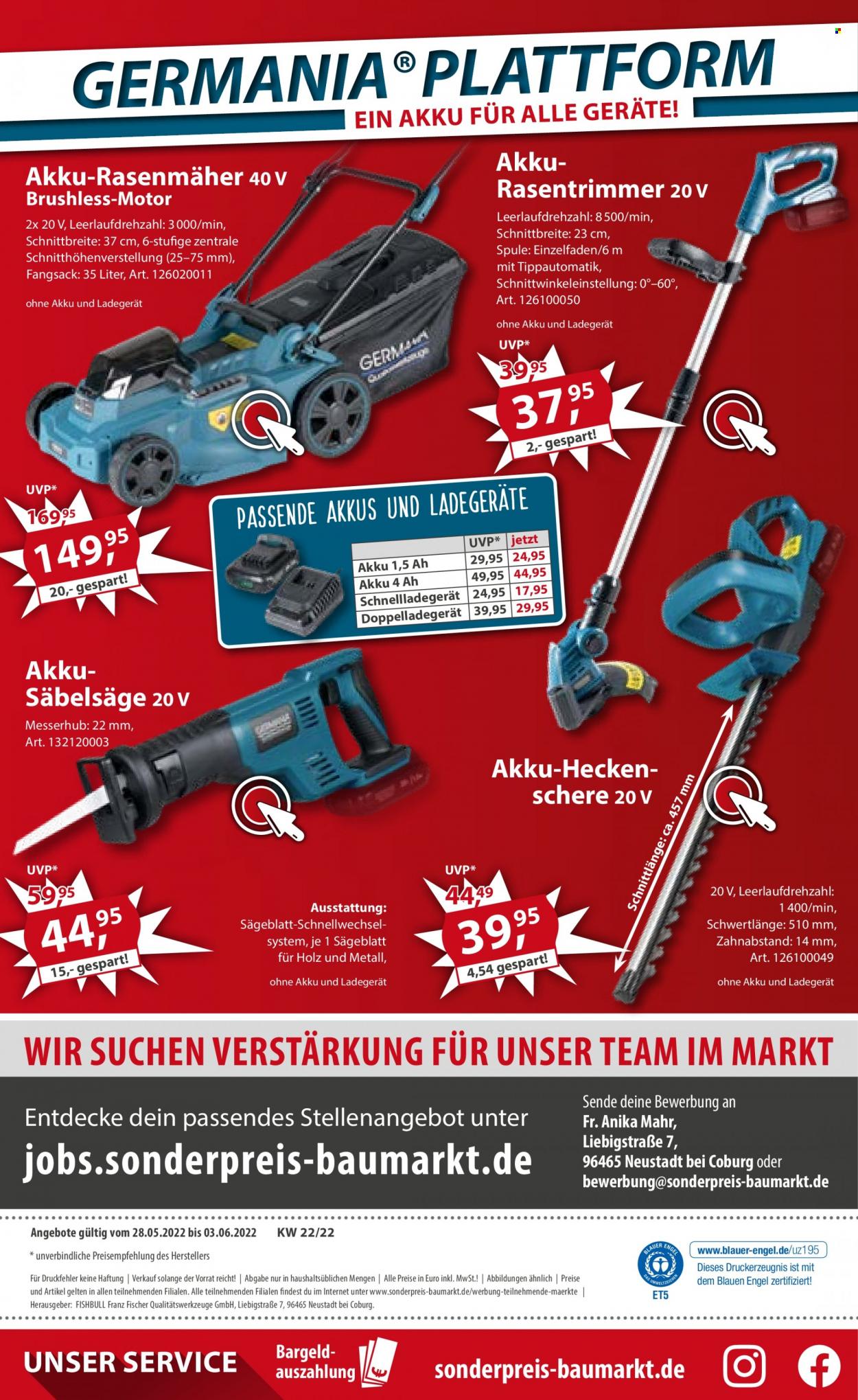 Sonderpreis-Baumarkt Prospekte  - 28.05.2022 - 3.06.2022. Seite 22
