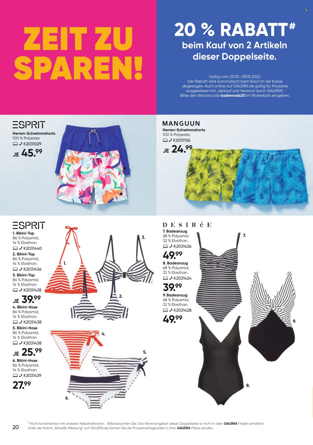GALERIA Karstadt Kaufhof Prospekte  - 23.05.2022 - 29.05.2022. Seite 20