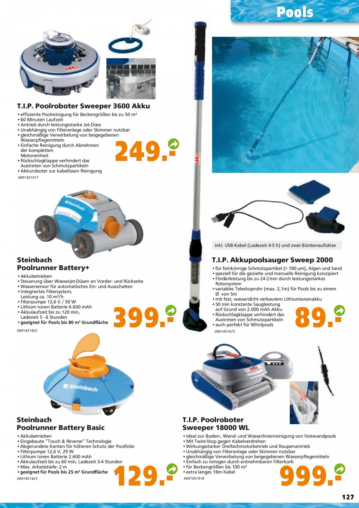 thumbnail - Prospekte Globus Baumarkt - Produkte in Aktion - Wasserfilter, Sandfilteranlage. Seite 127.