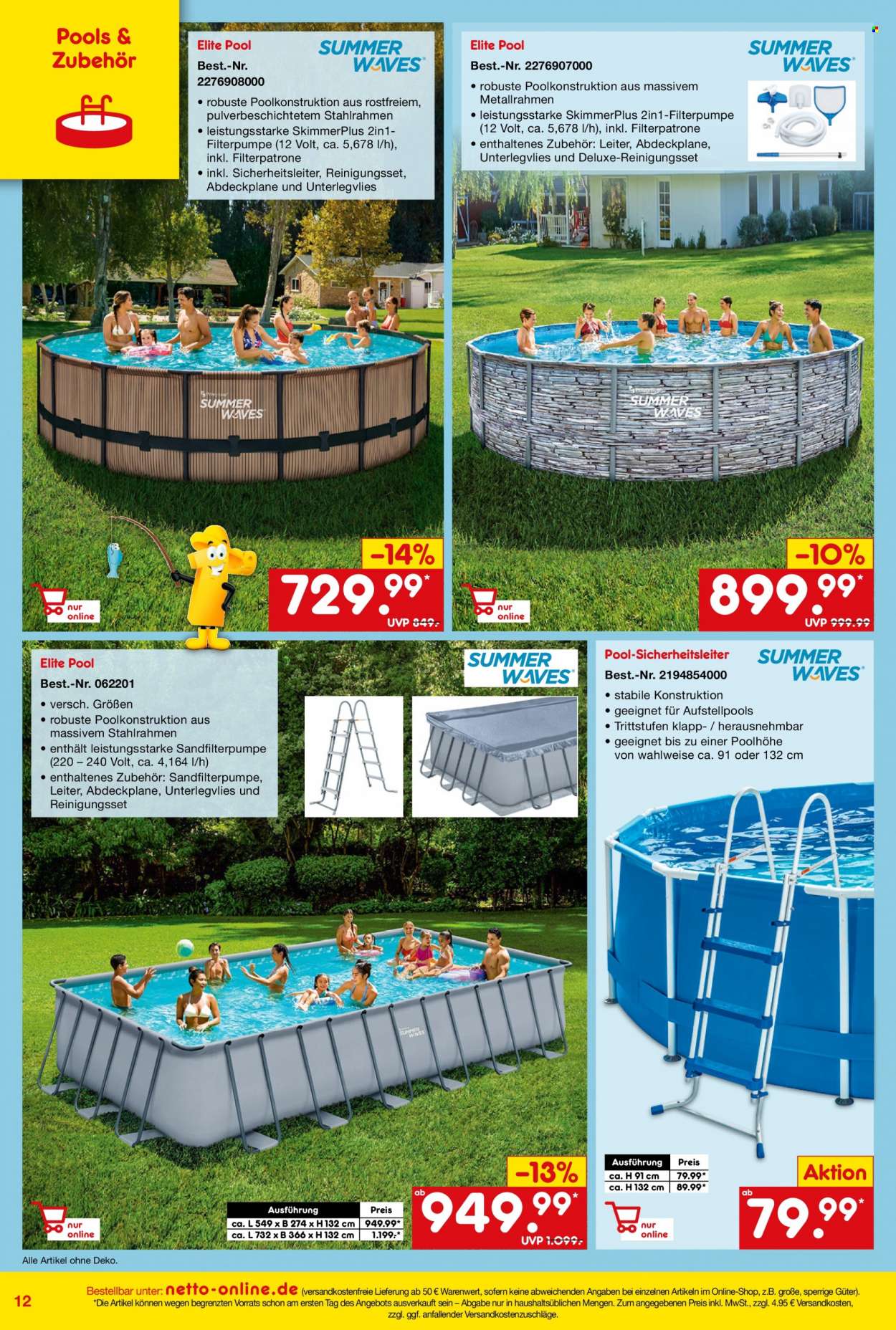thumbnail - Prospekte Netto Marken-Discount - 27.05.2022 - 30.06.2022 - Produkte in Aktion - Wasserfilter, Pool-Sicherheitsleiter. Seite 12.