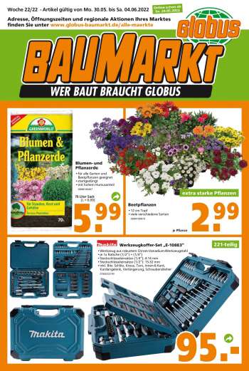 Prospekte Globus Baumarkt - 30.05.2022 - 4.06.2022.