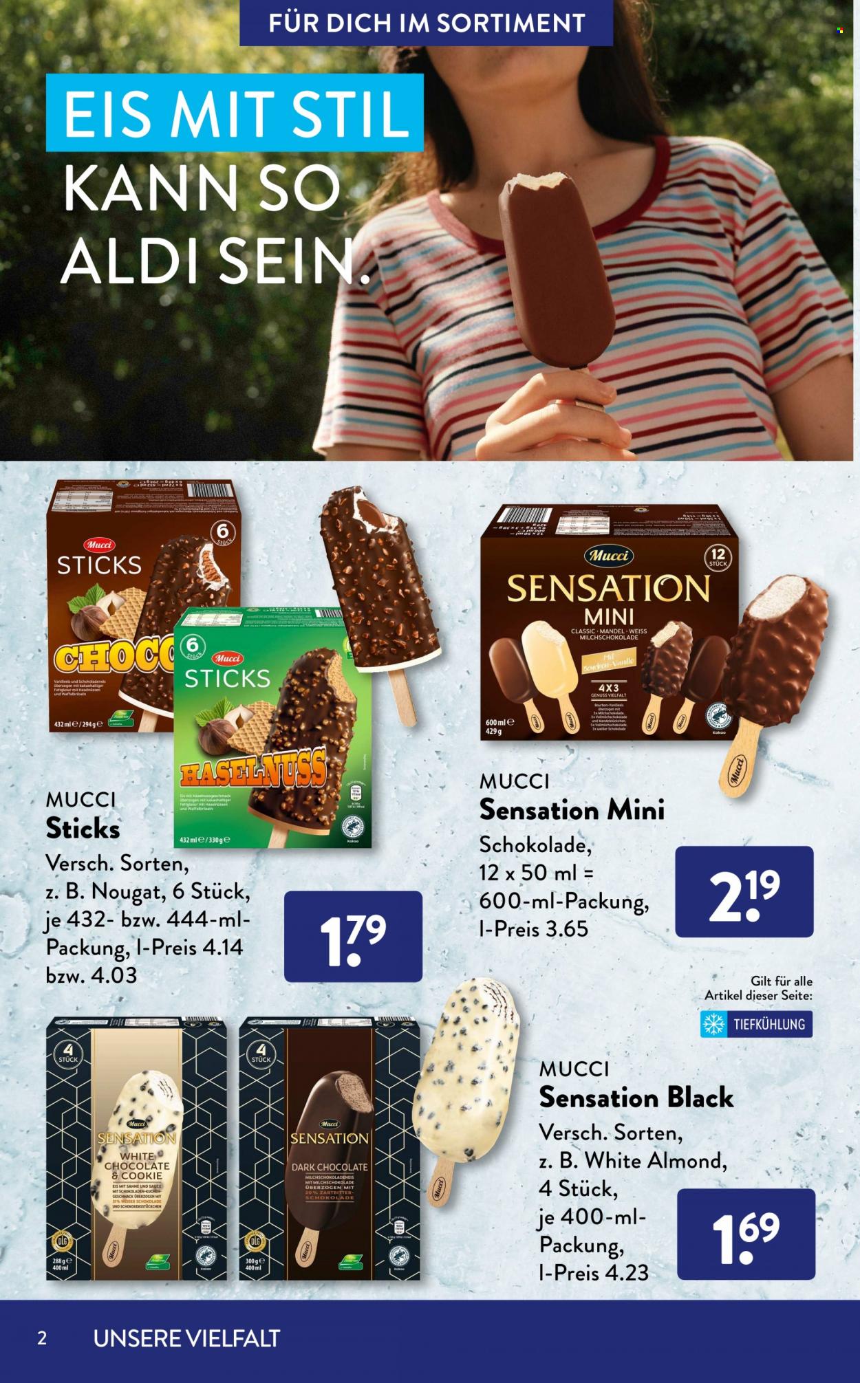 thumbnail - Prospekte ALDI SÜD - 1.06.2022 - 30.06.2022 - Produkte in Aktion - Eis, Sensation Mini, Mandeln. Seite 2.