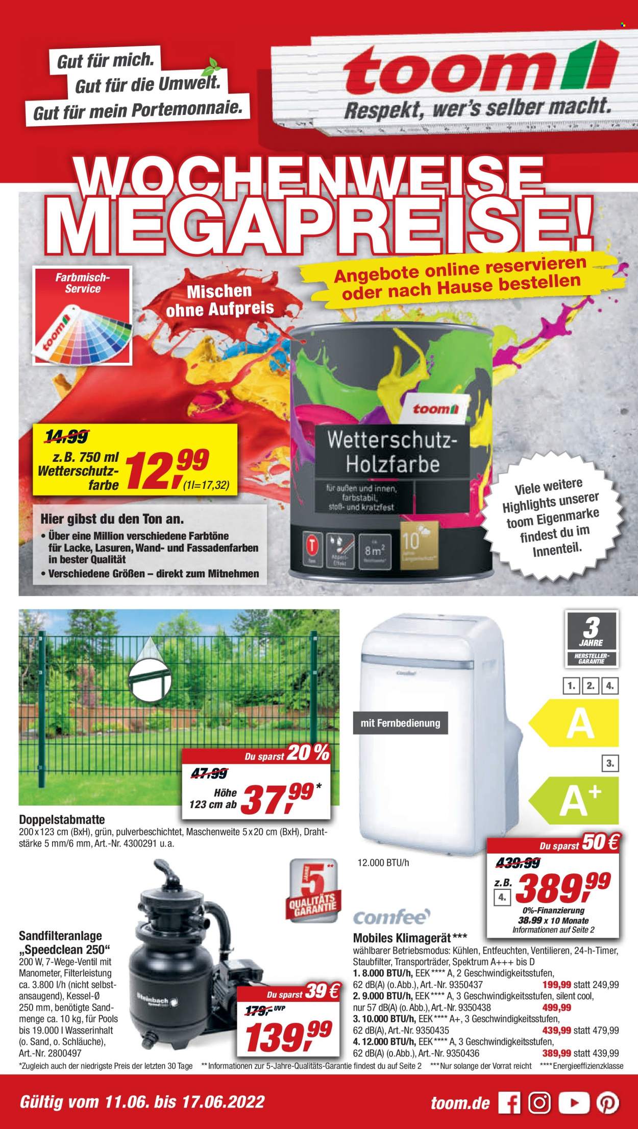 toom Baumarkt Prospekte  - 11.06.2022 - 17.06.2022. Seite 1