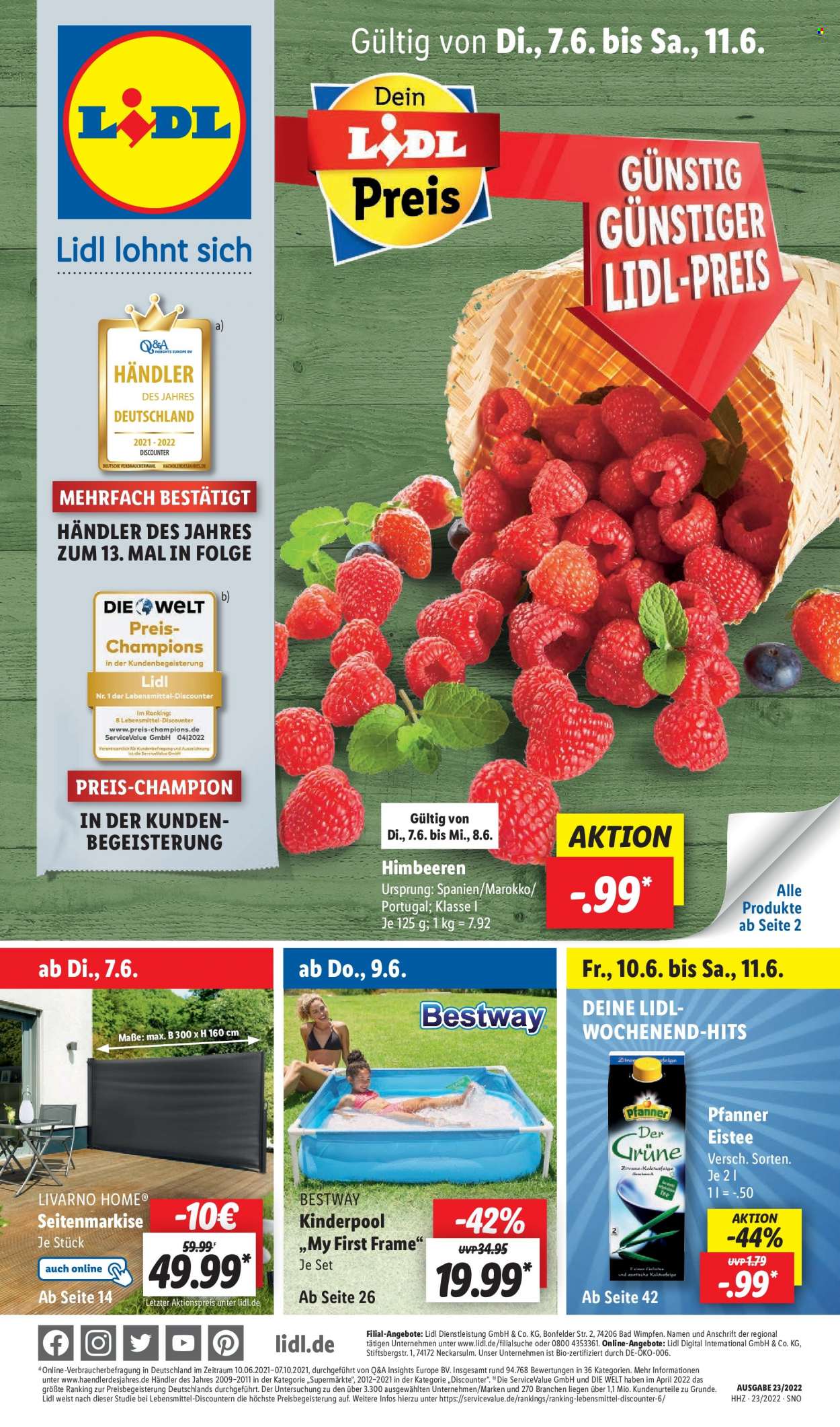 Lidl Prospekte  - 7.06.2022 - 11.06.2022. Seite 1