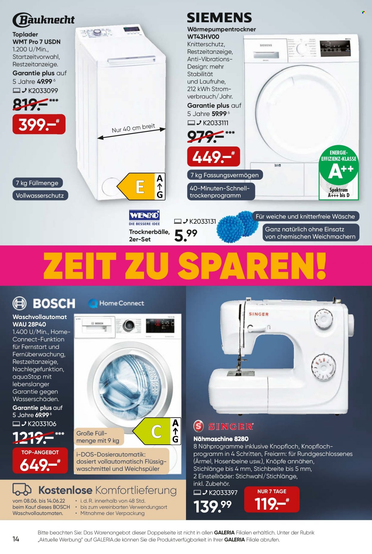 GALERIA Karstadt Kaufhof Prospekte  - 8.06.2022 - 14.06.2022. Seite 14
