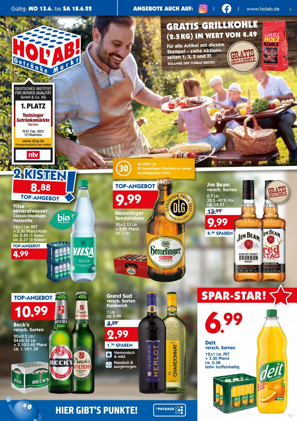 Hol'ab! Getränkemarkt Prospekte  - 13.06.2022 - 18.06.2022. Seite 1