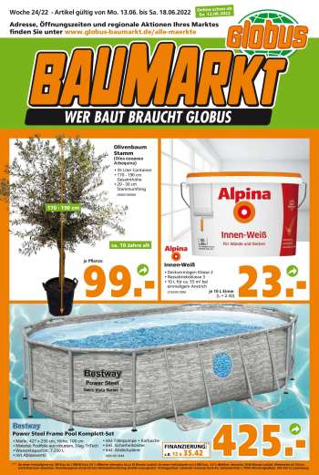 Prospekte Globus Baumarkt - 13.06.2022 - 18.06.2022.