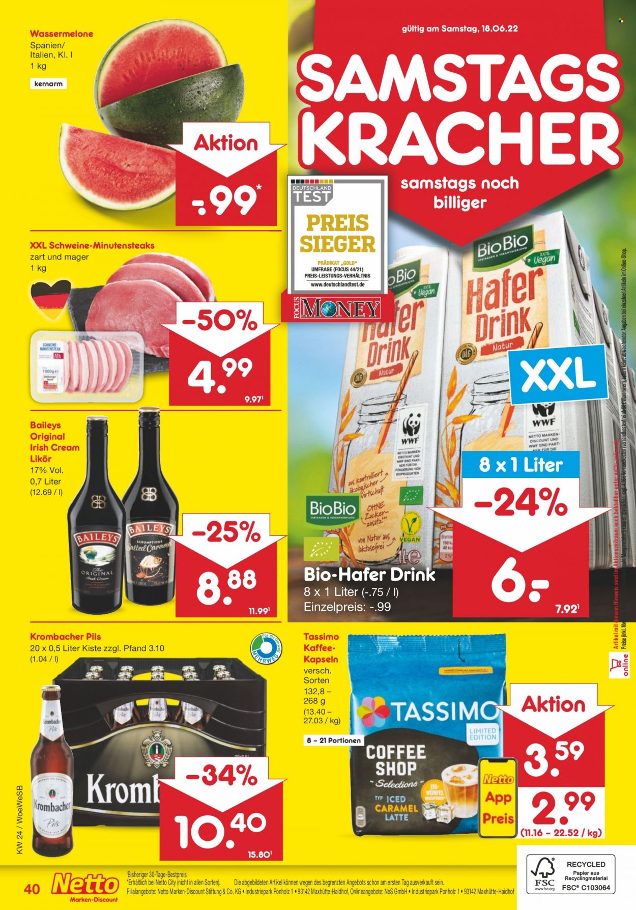 Netto Marken-Discount Prospekte  - 13.06.2022 - 18.06.2022. Seite 40