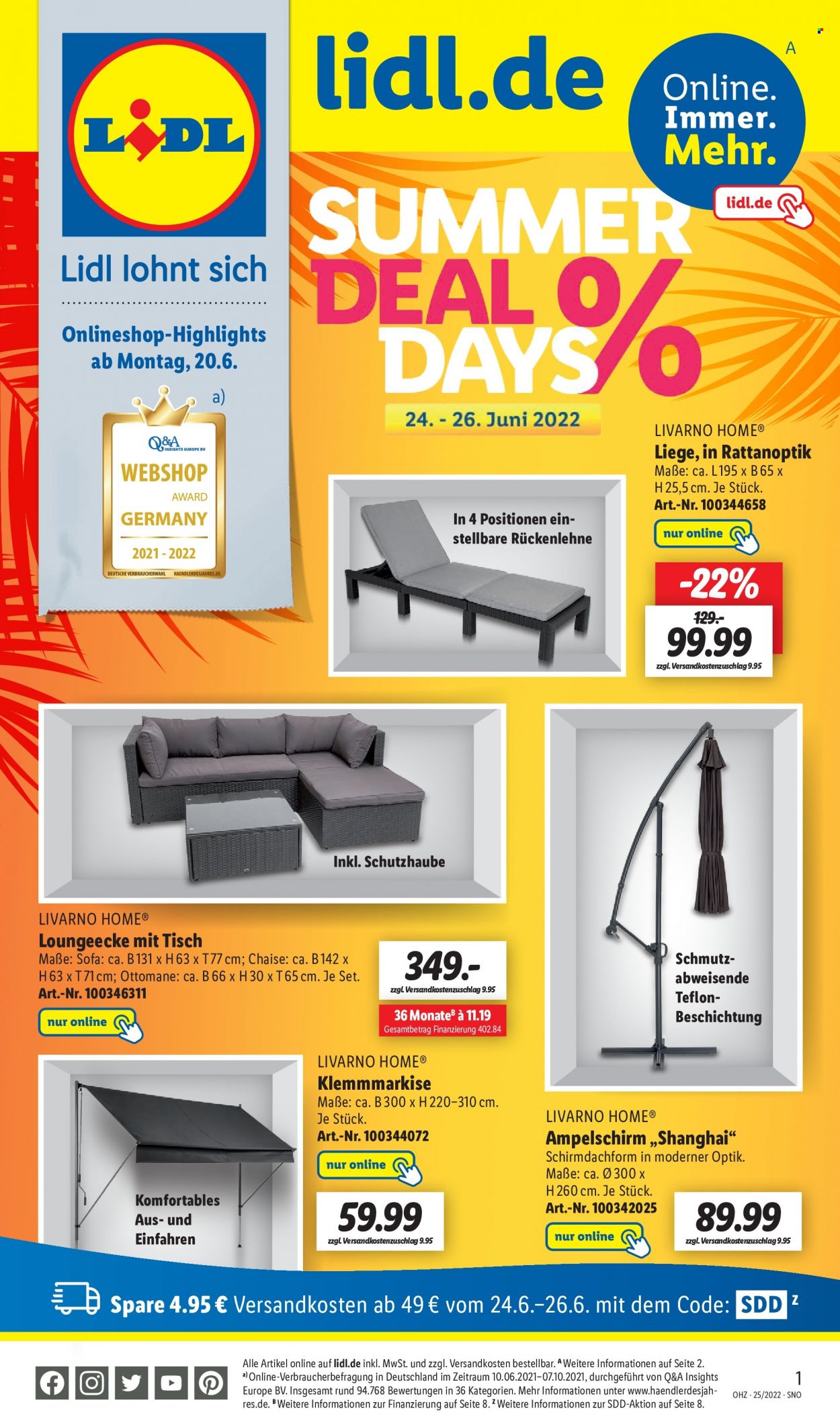 Lidl Prospekte  - 20.06.2022 - 26.06.2022. Seite 1