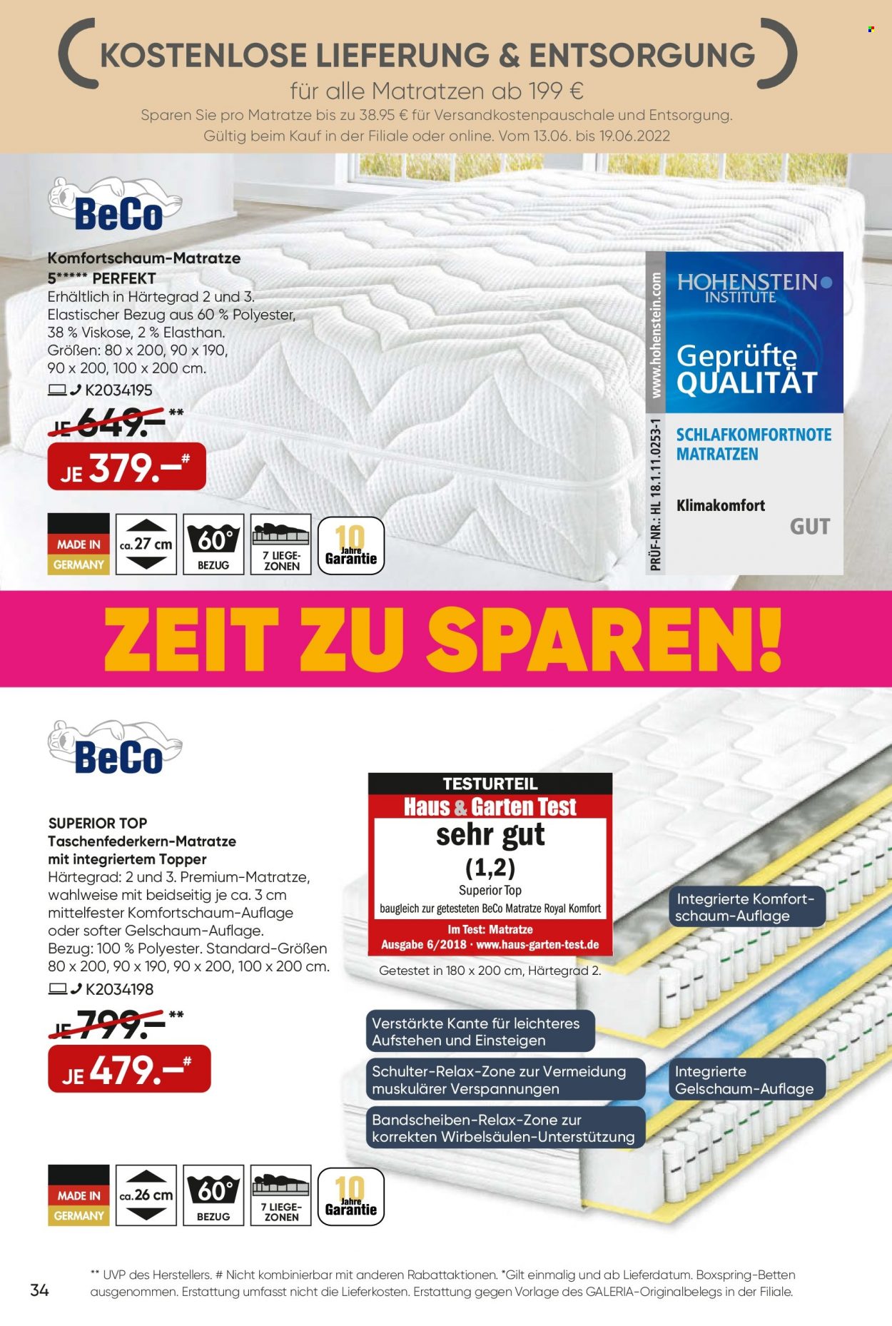 GALERIA Karstadt Kaufhof Prospekte  - 13.06.2022 - 19.06.2022. Seite 34