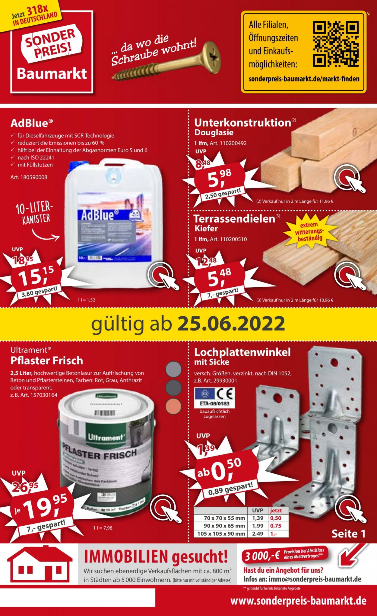 Sonderpreis-Baumarkt Prospekte  - 25.06.2022 - 1.07.2022. Seite 1