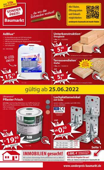 Prospekte Sonderpreis-Baumarkt - 25.06.2022 - 1.07.2022.