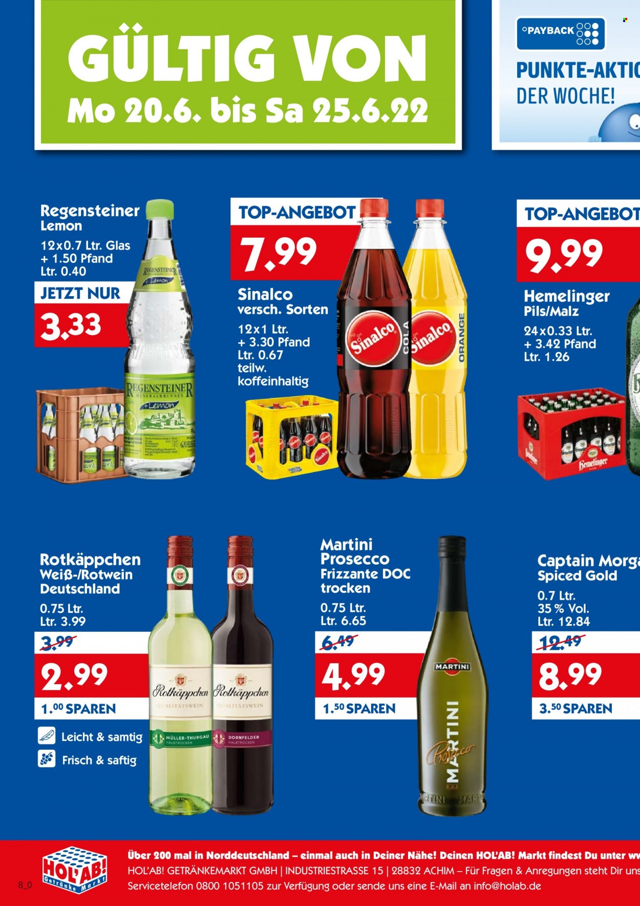 Hol'ab! Getränkemarkt Prospekte  - 20.06.2022 - 25.06.2022. Seite 1
