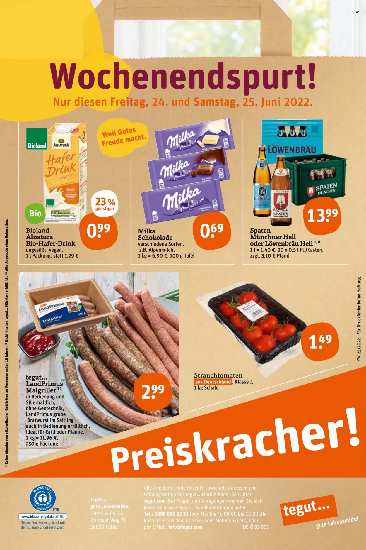 tegut... Prospekte  - 20.06.2022 - 25.06.2022. Seite 28