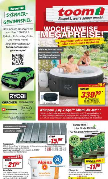 Prospekte toom Baumarkt - 25.06.2022 - 1.07.2022.