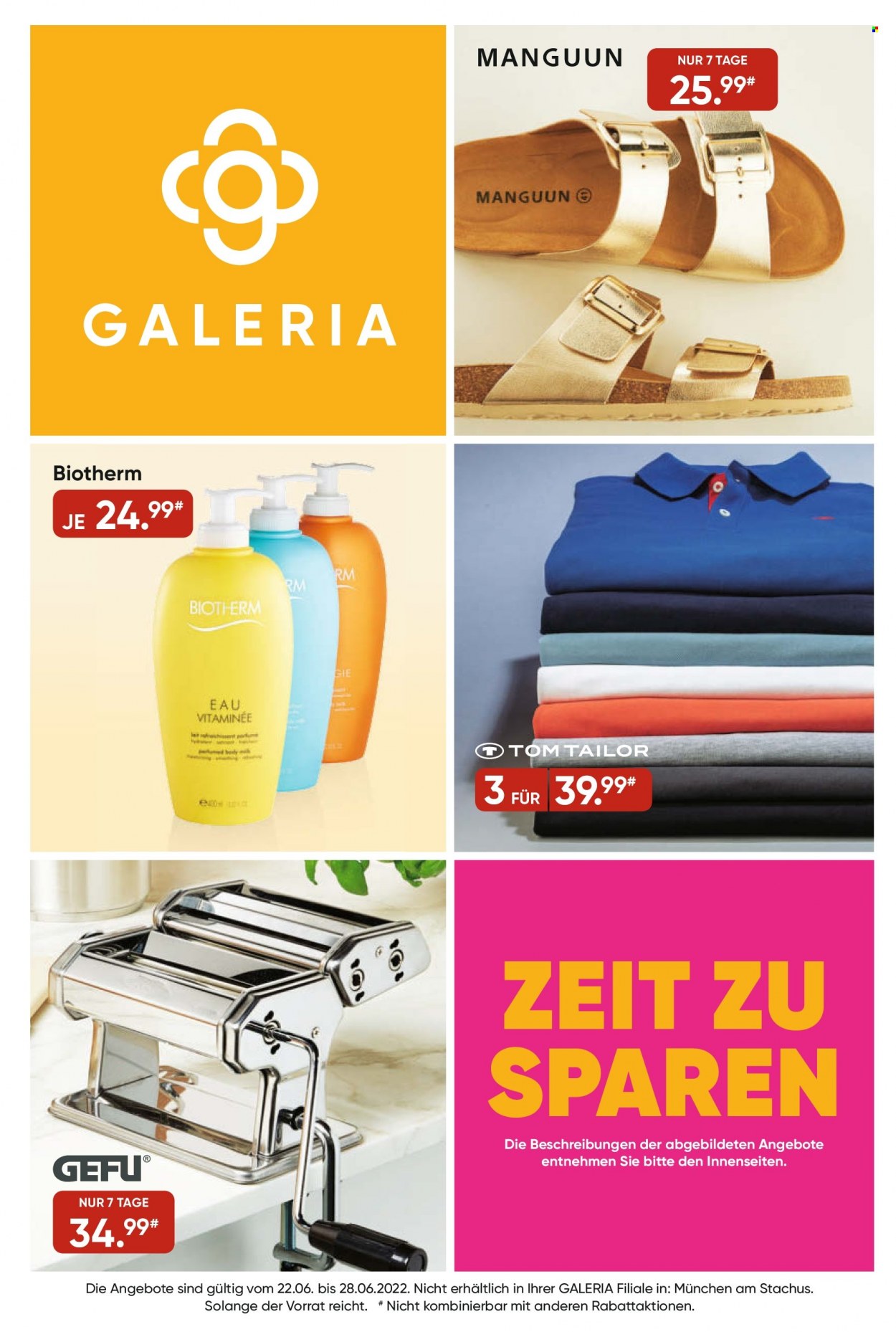 GALERIA Karstadt Kaufhof Prospekte  - 22.06.2022 - 28.06.2022. Seite 1