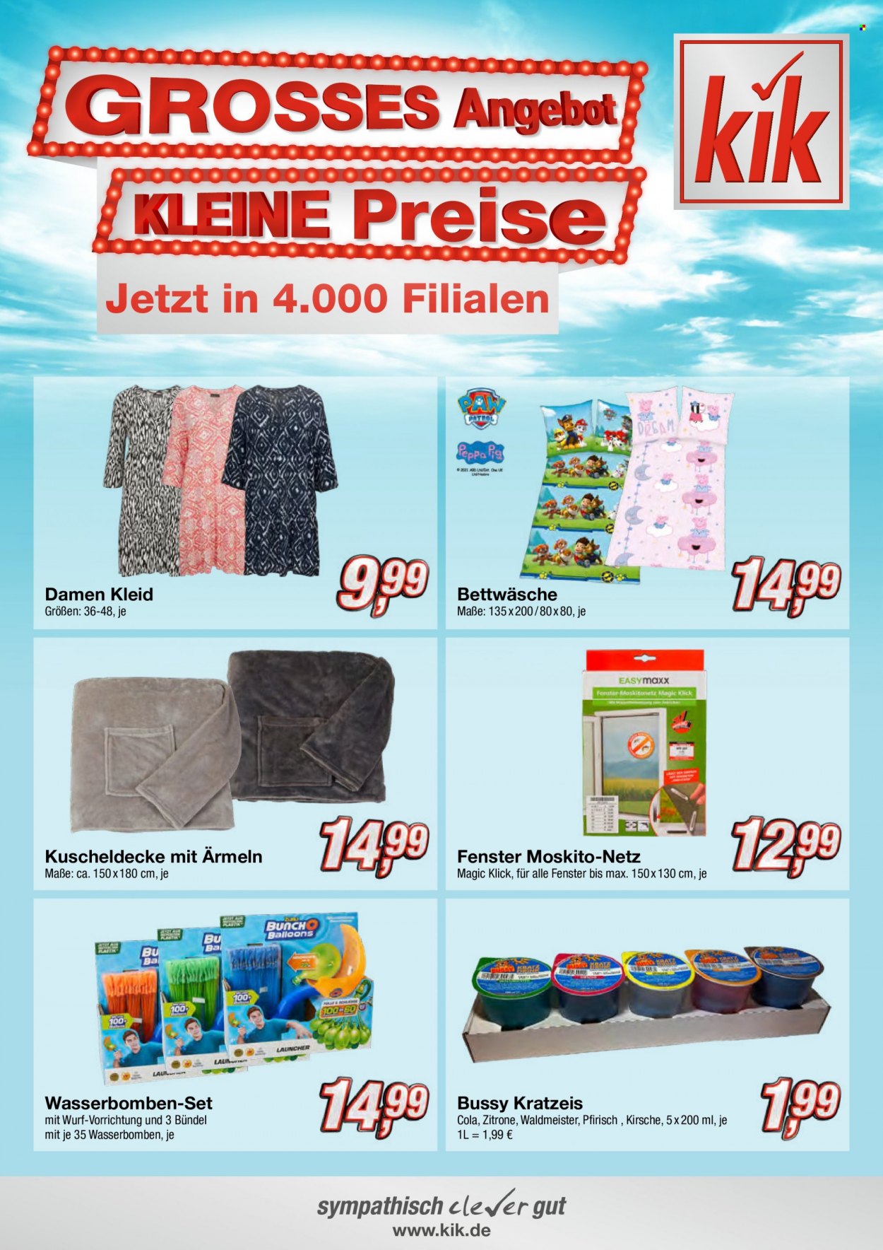 thumbnail - Prospekte Kik - Produkte in Aktion - Insektennetz, Peppa Pig, Bettwäsche, Kuscheldecke, Kleid. Seite 2.