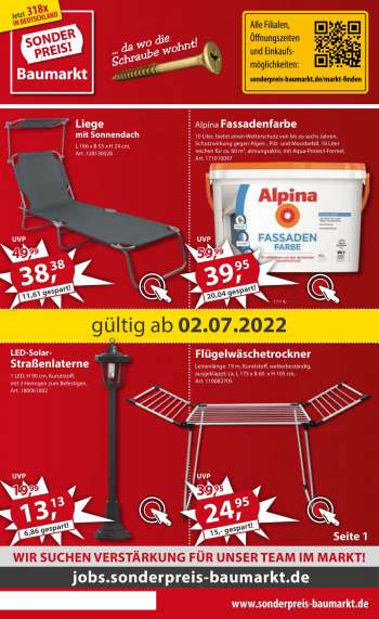 Prospekte Sonderpreis-Baumarkt - 2.07.2022 - 8.07.2022.