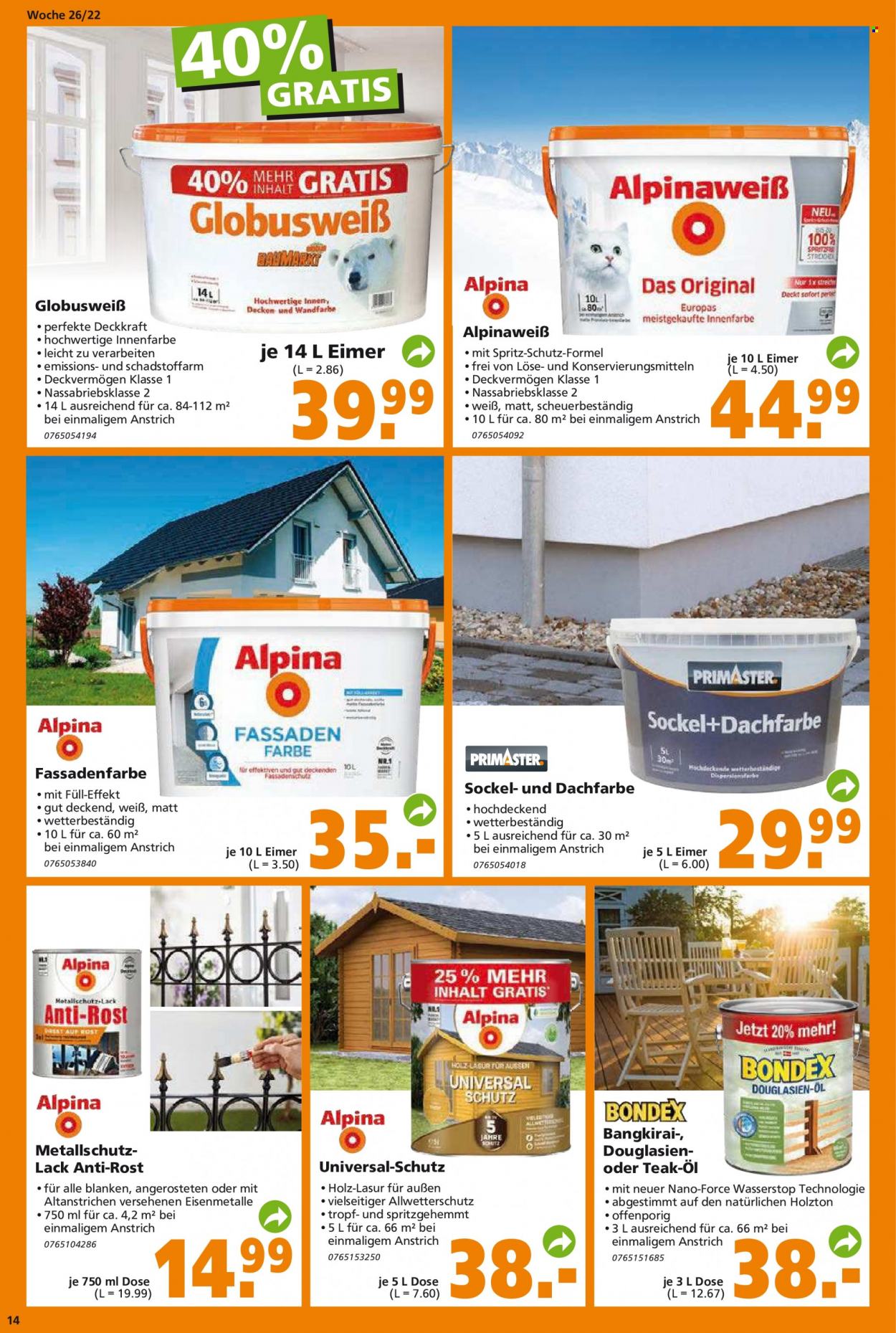 Globus Baumarkt Prospekte  - 27.06.2022 - 2.07.2022. Seite 14