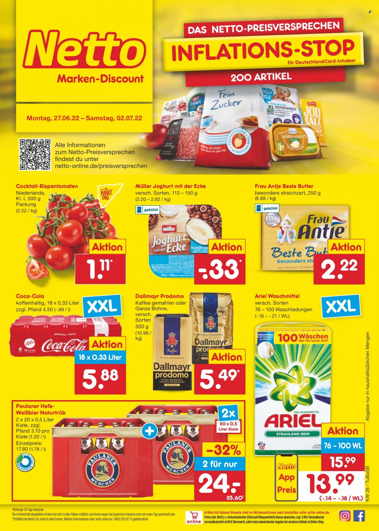 Netto Marken-Discount Prospekte  - 27.06.2022 - 2.07.2022. Seite 1