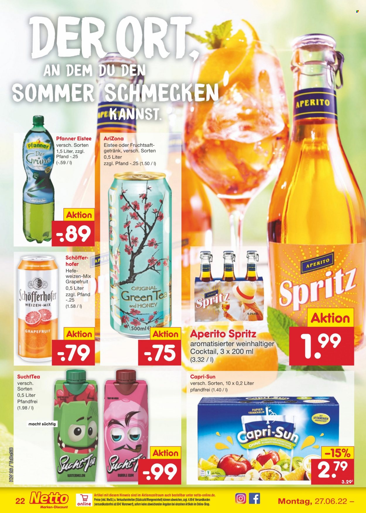 Netto Marken-Discount Prospekte  - 27.06.2022 - 2.07.2022. Seite 22