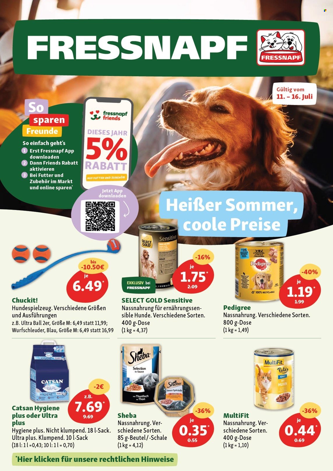 Fressnapf Prospekte  - 11.07.2022 - 16.07.2022. Seite 1