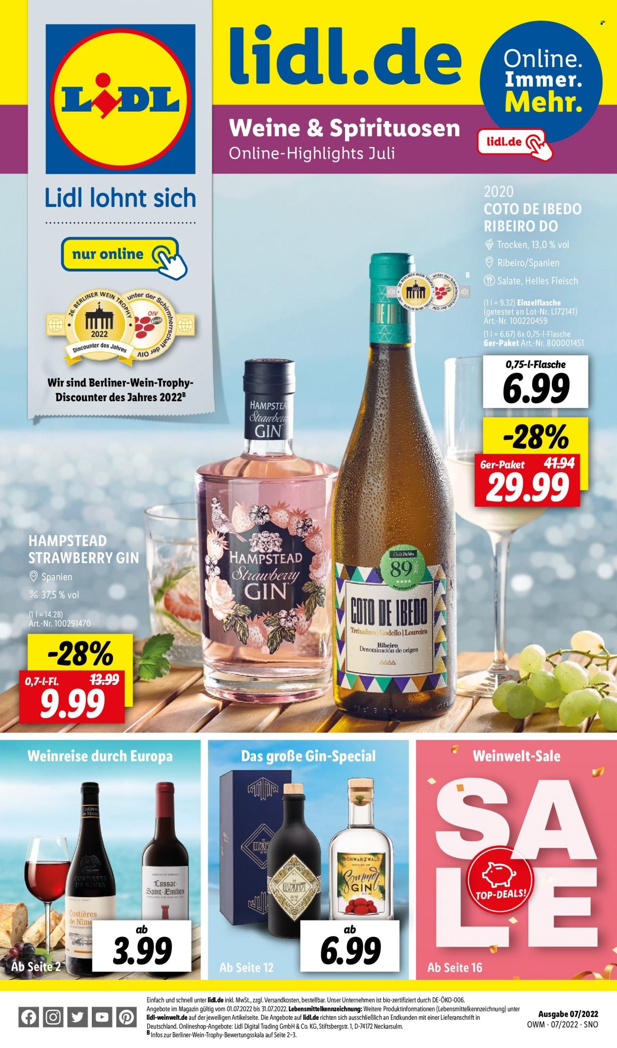 Lidl Prospekte  - 1.07.2022 - 31.07.2022. Seite 1