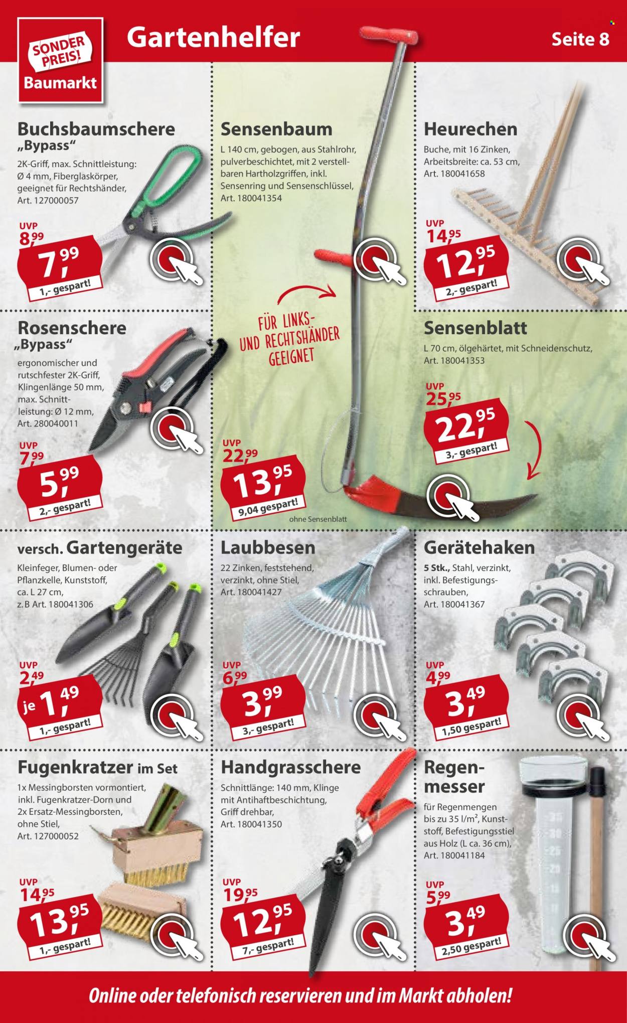 thumbnail - Prospekte Sonderpreis-Baumarkt - 9.07.2022 - 15.07.2022 - Produkte in Aktion - Messer. Seite 8.
