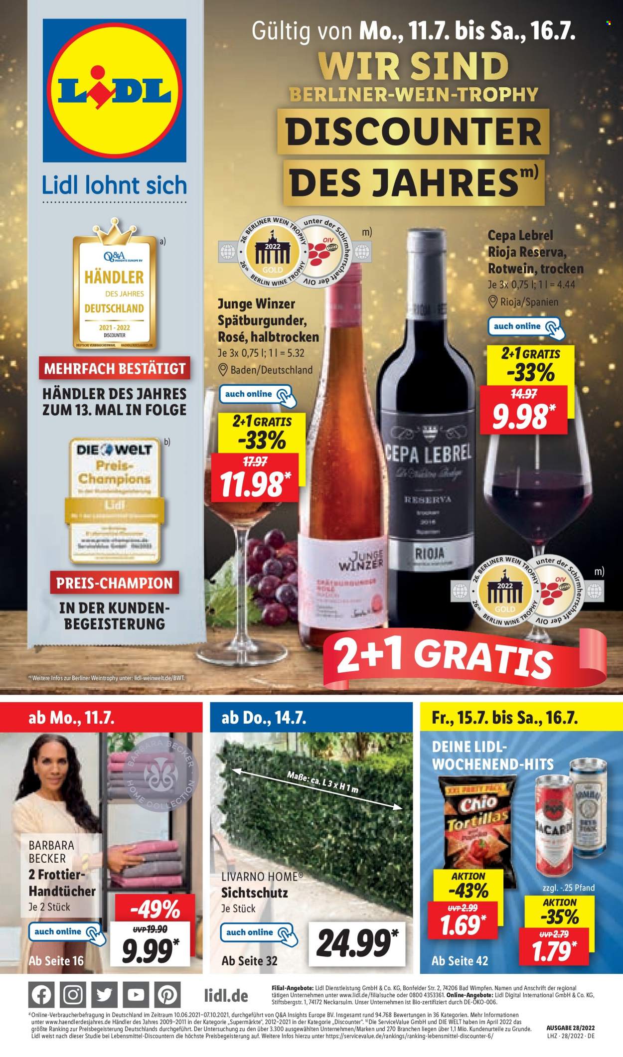 Lidl Prospekte  - 11.07.2022 - 16.07.2022. Seite 1