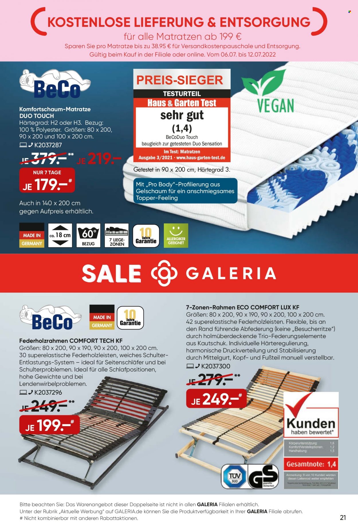 GALERIA Karstadt Kaufhof Prospekte  - 6.07.2022 - 12.07.2022. Seite 21