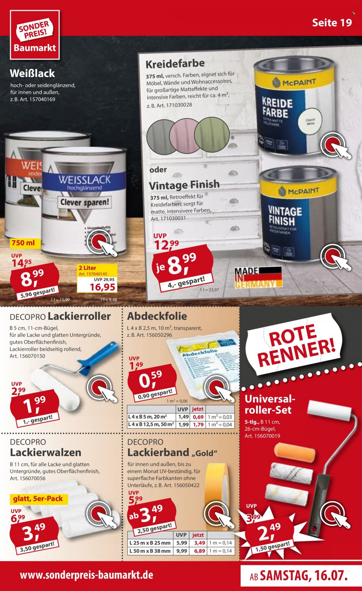Sonderpreis-Baumarkt Prospekte  - 16.07.2022 - 22.07.2022. Seite 19