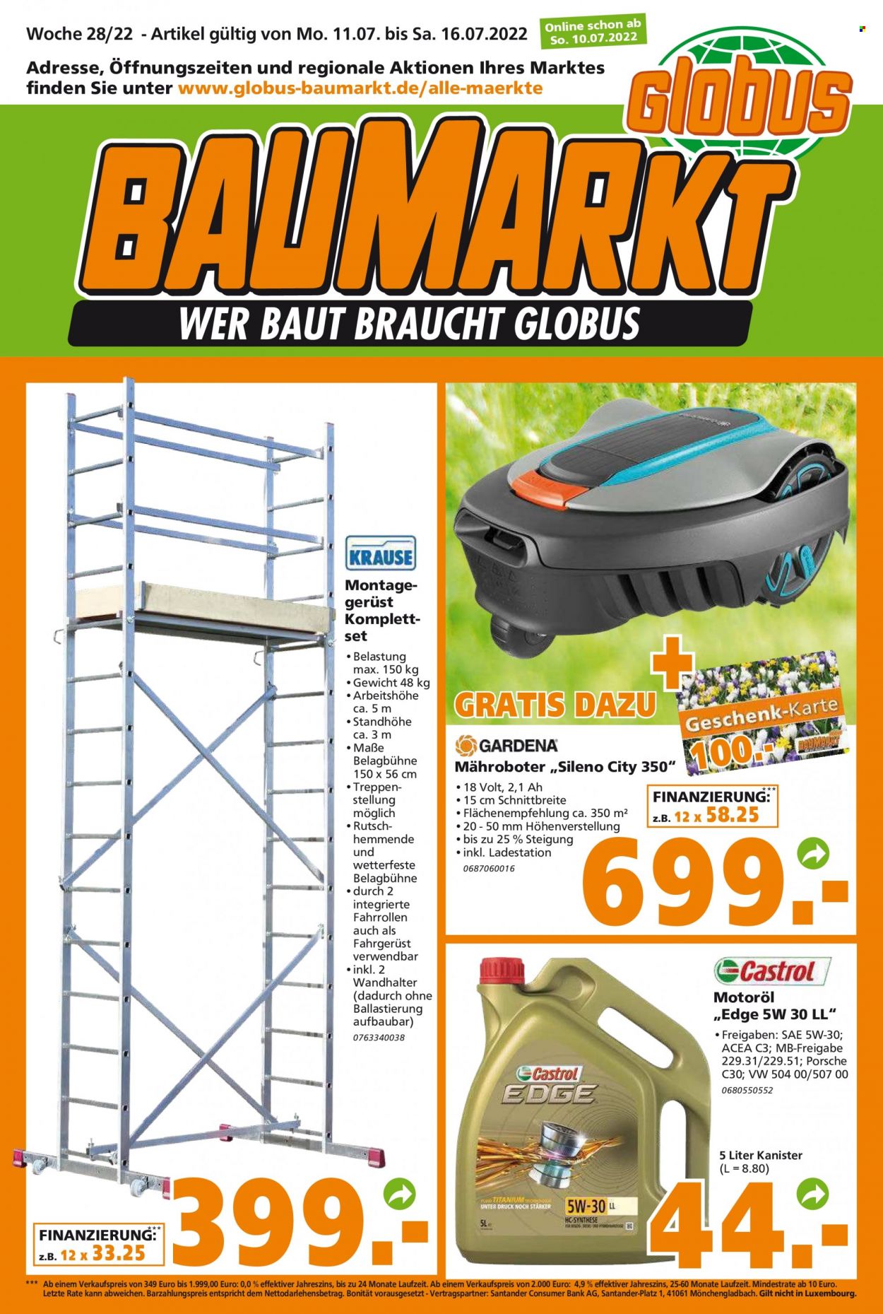 Globus Baumarkt Prospekte  - 10.07.2022 - 16.07.2022. Seite 1