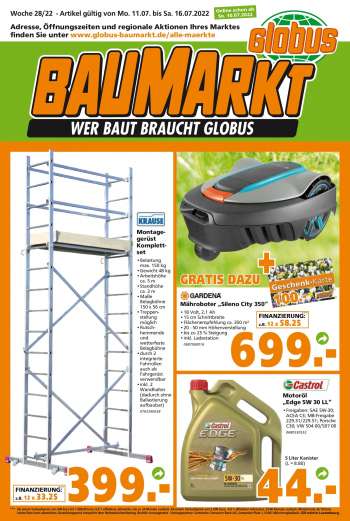 Prospekte Globus Baumarkt - 10.07.2022 - 16.07.2022.