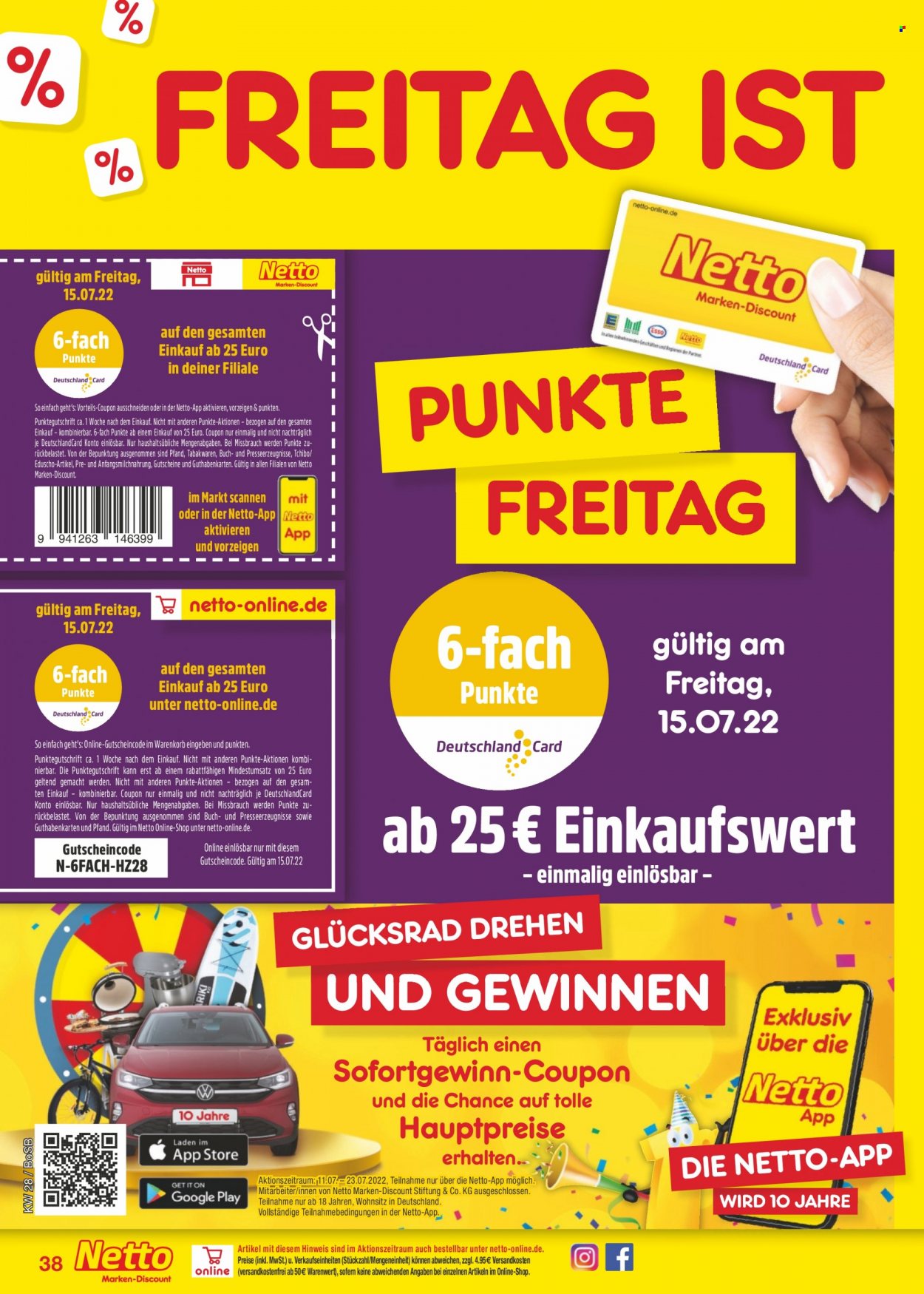 Netto Marken-Discount Prospekte  - 11.07.2022 - 16.07.2022. Seite 38