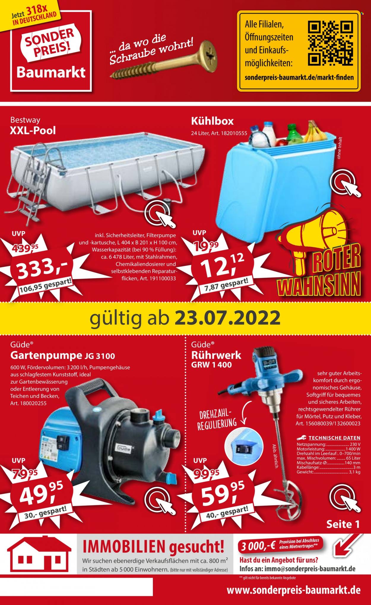 Sonderpreis-Baumarkt Prospekte  - 23.07.2022 - 29.07.2022. Seite 1