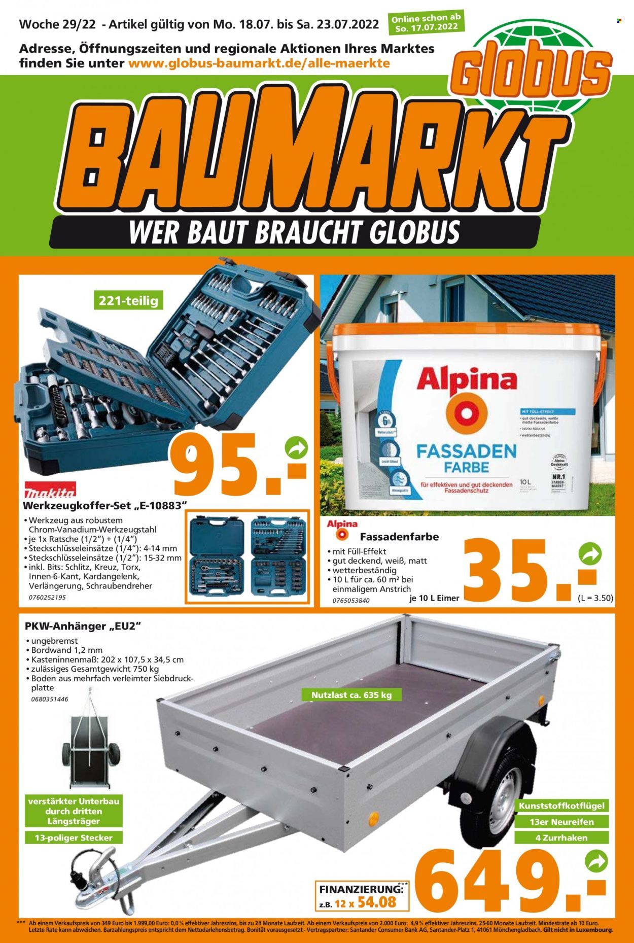 Globus Baumarkt Prospekte  - 18.07.2022 - 23.07.2022. Seite 1