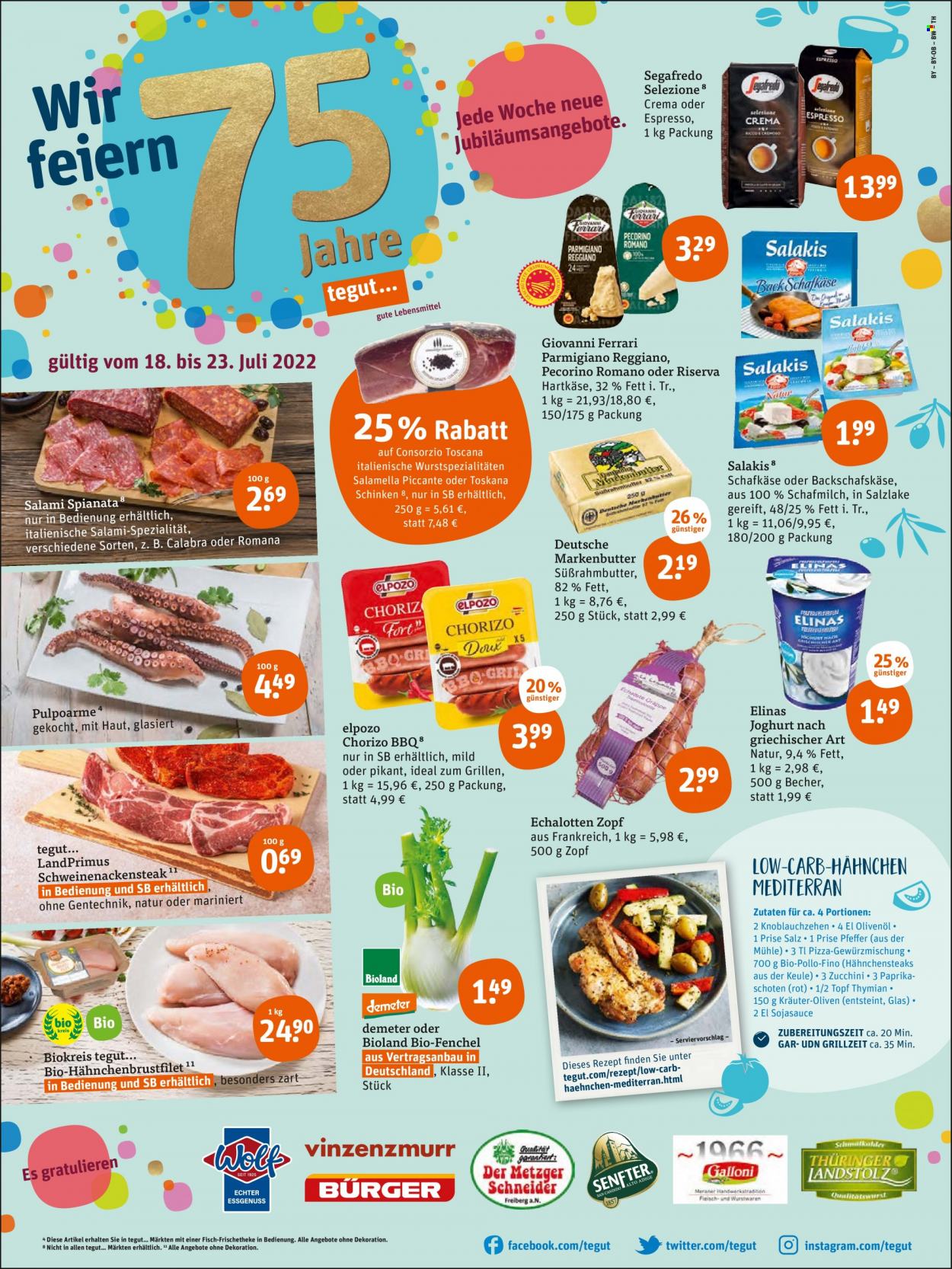 tegut... Prospekte  - 18.07.2022 - 23.07.2022. Seite 1