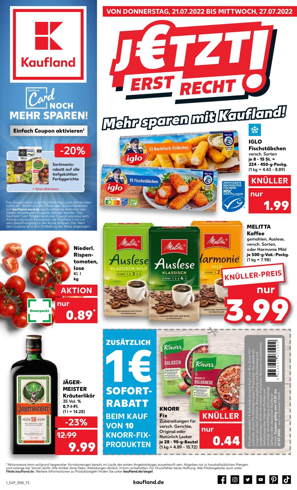 Kaufland Prospekte  - 21.07.2022 - 27.07.2022. Seite 1