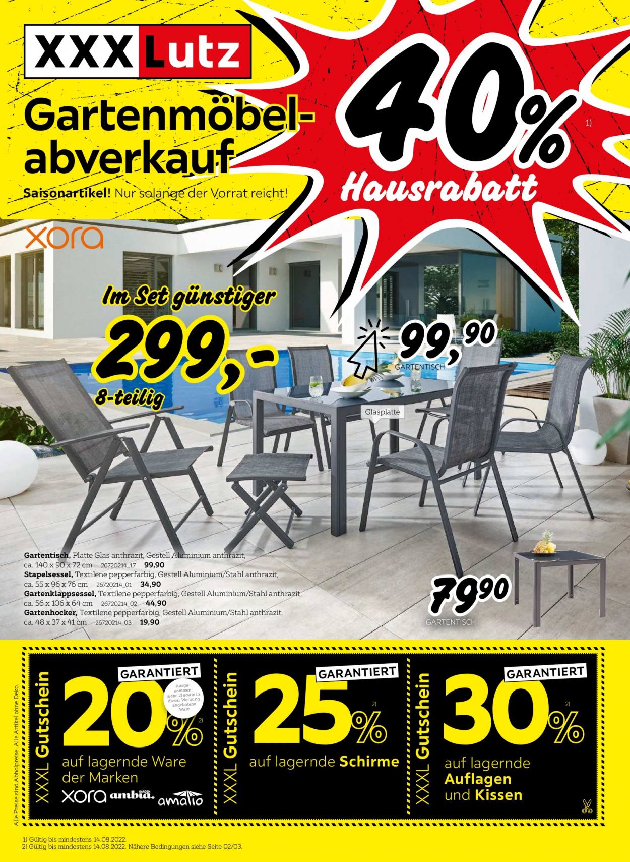 XXXLutz Prospekte  - 18.07.2022 - 14.08.2022. Seite 1